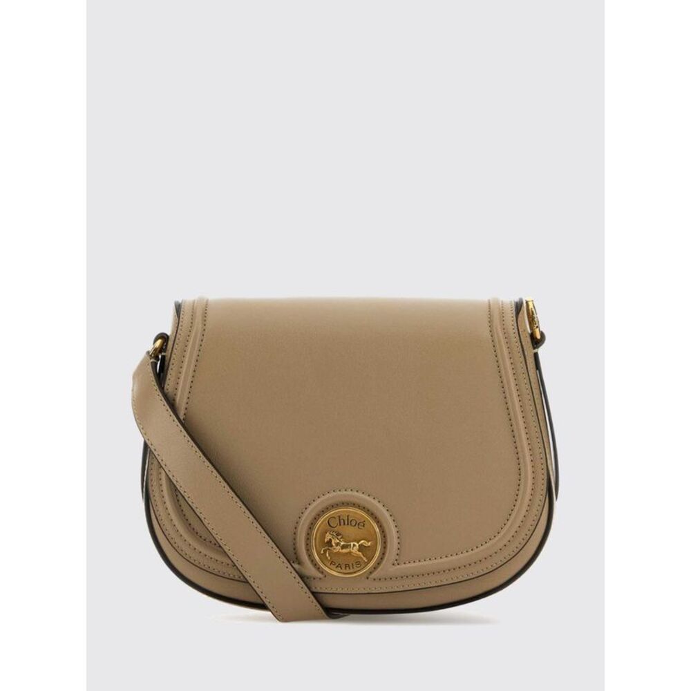 Chloe Women Horse Medal Leather Mini Crossbody Bag Chloe With Metal Logo